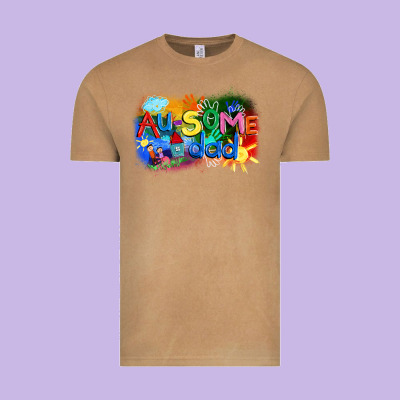 Au-some Dad Autism Vintage Tee Designed By Fadigitalartstudio