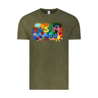 Vintage Olive Au-some dad Autism Vintage Tee - FaDigitalArtStudio