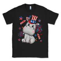 Black fourth of july hippopotamus Classic Tee - CowGirlArtShop