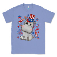 Colony Blue fourth of july hippopotamus Classic Tee - CowGirlArtShop