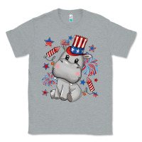 Heather Grey fourth of july hippopotamus Classic Tee - CowGirlArtShop