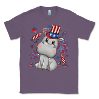 Lavender fourth of july hippopotamus Classic Tee - CowGirlArtShop