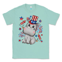 Seafoam fourth of july hippopotamus Classic Tee - CowGirlArtShop