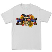 Dove Grey american mom skull Premium Tee - CowGirlArtShop