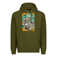 Army Green Western Lincoln Sheep Premium Hoodie - LillyAllenDesigns