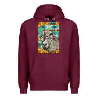 Burgundy Western Lincoln Sheep Premium Hoodie - LillyAllenDesigns
