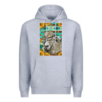 Heather Grey Western Lincoln Sheep Premium Hoodie - LillyAllenDesigns
