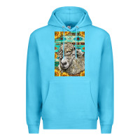 Ocean Blue Western Lincoln Sheep Premium Hoodie - LillyAllenDesigns