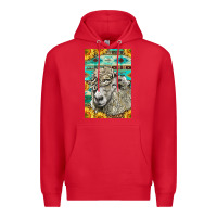 Red Western Lincoln Sheep Premium Hoodie - LillyAllenDesigns