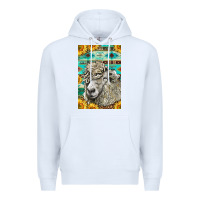 White Western Lincoln Sheep Premium Hoodie - LillyAllenDesigns