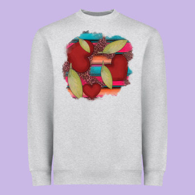 Heart And Serape Patches Heavyweight Sweatshirt Designed By Adodesignshop