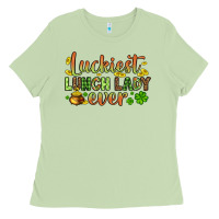 Matcha St. Patrick's Luckiest lunch lady ever Ladies Tee - OliviaCreatesArt