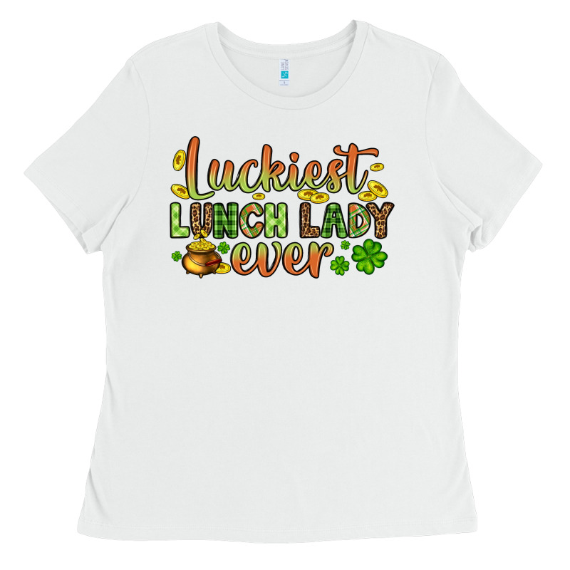 St. Patrick's Luckiest Lunch Lady Ever Ladies Tee by OliviaCreatesArt | Teevron