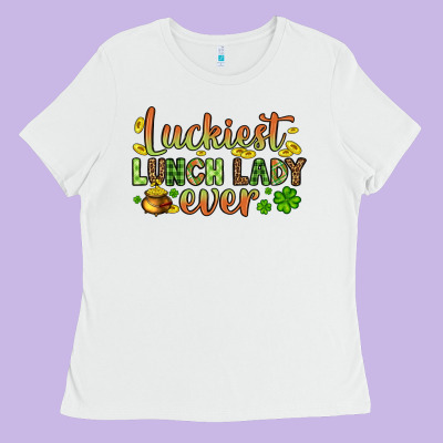 St. Patrick's Luckiest Lunch Lady Ever Ladies Tee Designed By Oliviacreatesart