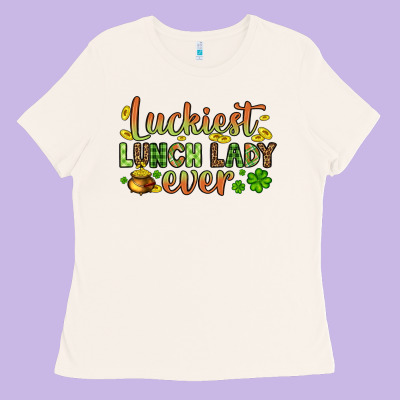 St. Patrick's Luckiest Lunch Lady Ever Ladies Tee Designed By Oliviacreatesart