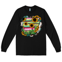 Black Arkansas Map Sunflower Cactus Serape Long Sleeve Tee - RanaPortraitStore