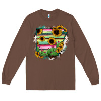 Chestnut Arkansas Map Sunflower Cactus Serape Long Sleeve Tee - RanaPortraitStore