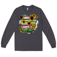 Smoke Arkansas Map Sunflower Cactus Serape Long Sleeve Tee - RanaPortraitStore