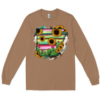 Toasted Coconut Arkansas Map Sunflower Cactus Serape Long Sleeve Tee - RanaPortraitStore