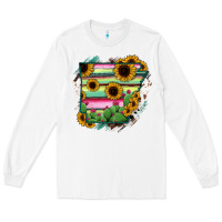 White Arkansas Map Sunflower Cactus Serape Long Sleeve Tee - RanaPortraitStore