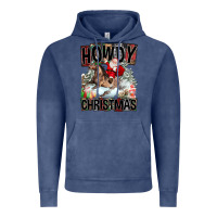 Vintage Denim Howdy Christmas Rodeo Santa Vintage Hoodie - FaDigitalArtStudio