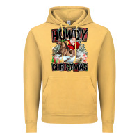 Vintage Mustard Howdy Christmas Rodeo Santa Vintage Hoodie - FaDigitalArtStudio
