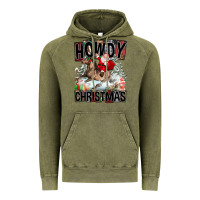 Vintage Olive Howdy Christmas Rodeo Santa Vintage Hoodie - FaDigitalArtStudio