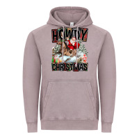 Vintage Zinc Howdy Christmas Rodeo Santa Vintage Hoodie - FaDigitalArtStudio