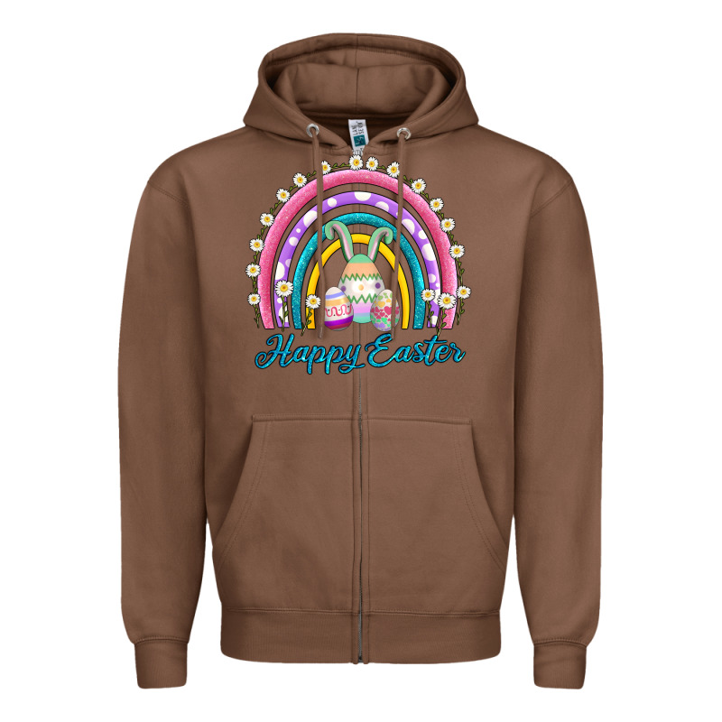 Easter Egg Bunny Rainbow Zipper Hoodie by AdoDesignShop | Teevron