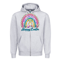 Heather Grey easter egg bunny rainbow Zipper Hoodie - AdoDesignShop
