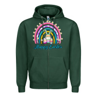 Sports Green easter egg bunny rainbow Zipper Hoodie - AdoDesignShop