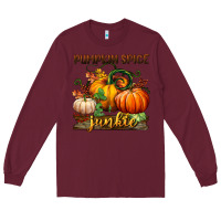 Burgundy pumpkin spice junkie Long Sleeve Tee - BundleAndBundleShop