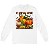 White pumpkin spice junkie Long Sleeve Tee - BundleAndBundleShop