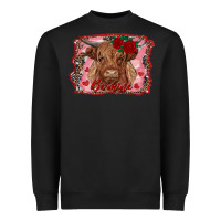 Black be mine highland cow Heavyweight Sweatshirt - AdoDesignShop