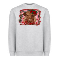Heather Grey be mine highland cow Heavyweight Sweatshirt - AdoDesignShop