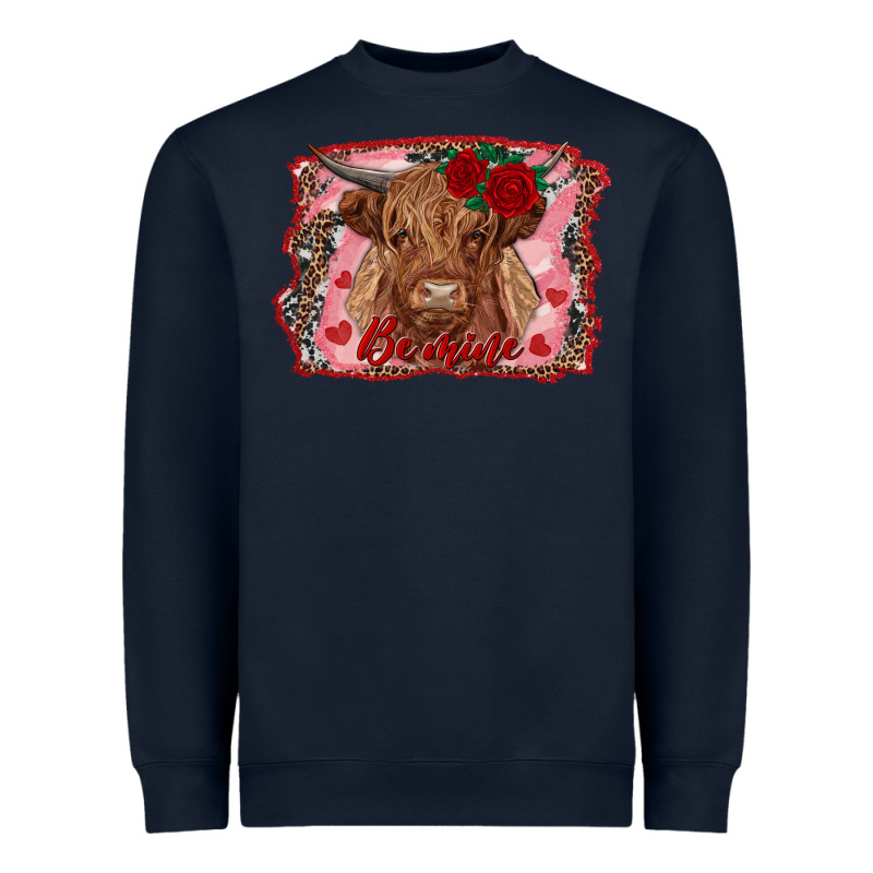 Be Mine Highland Cow Heavyweight Sweatshirt by AdoDesignShop | Teevron