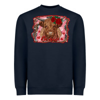 Navy be mine highland cow Heavyweight Sweatshirt - AdoDesignShop