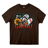 Chocolate Brown baseball hearts Heavy Core Tee - Jasminsmagicworld