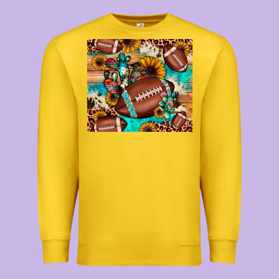 Football Cactus Sunflower Premium Sweatshirt Designed By Jahusdesignshop