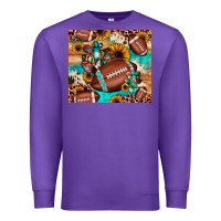 Purple football cactus sunflower Premium Sweatshirt - JahusDesignShop