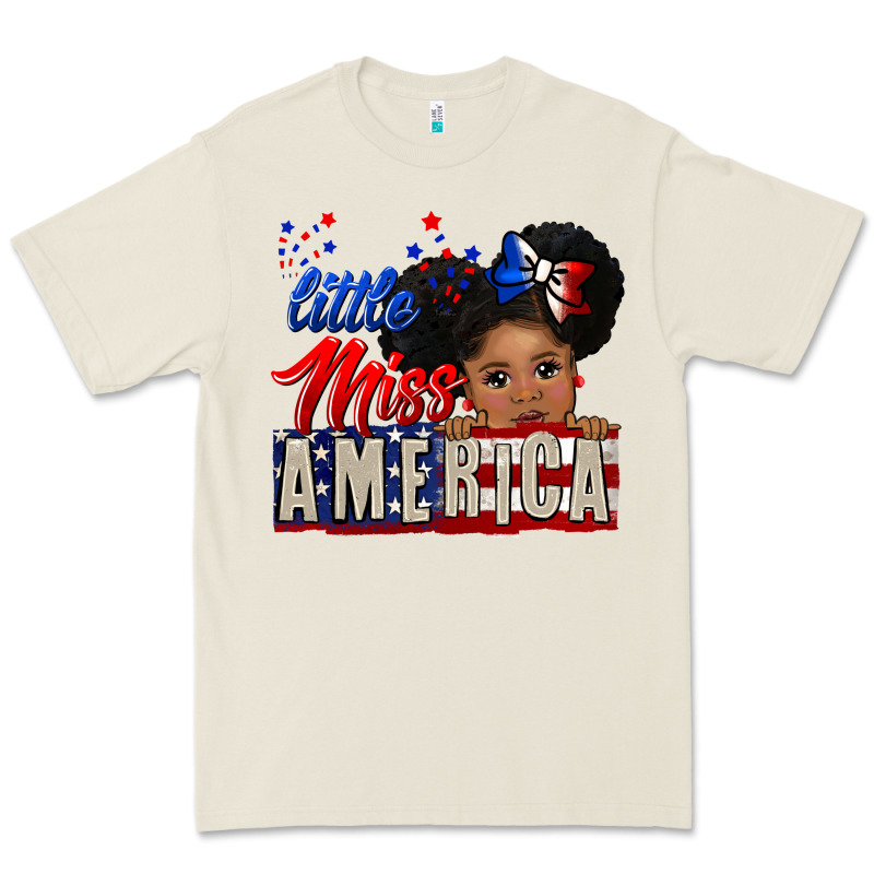 Little Miss America Black Girl Peekaboo Premium Tee by CowGirlArtShop | Teevron