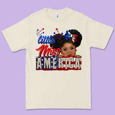 Little Miss America Black Girl Peekaboo Premium Tee Designed By Cowgirlartshop