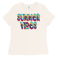 Bone summer vibes tie dye doodle Ladies Tee - CowCowDesign