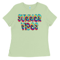 Matcha summer vibes tie dye doodle Ladies Tee - CowCowDesign