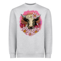 Heather Grey v.d lotus and cow Heavyweight Sweatshirt - AdoDesignShop