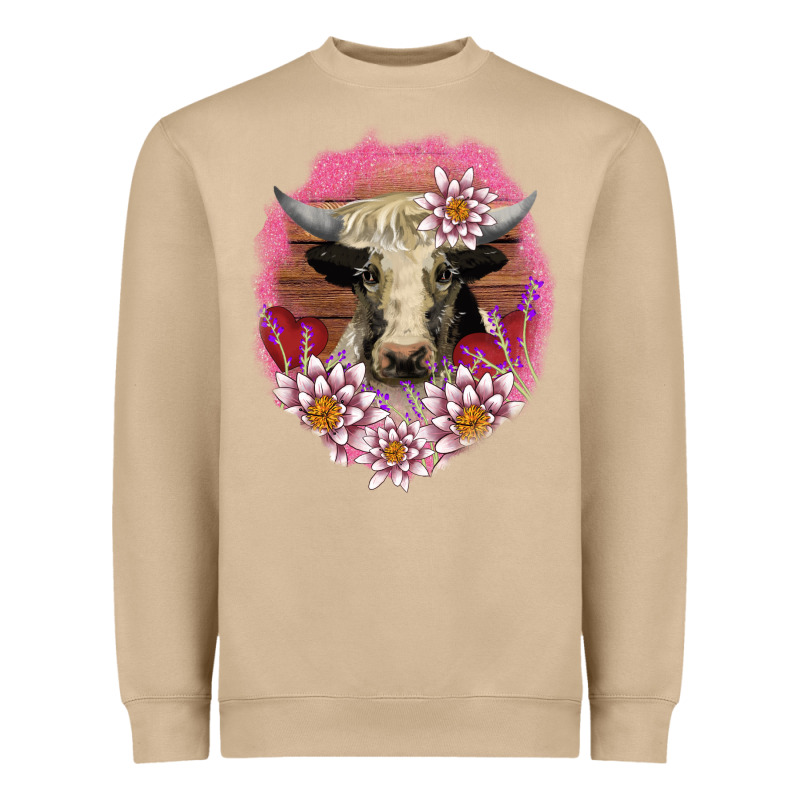 V.d Lotus And Cow Heavyweight Sweatshirt by AdoDesignShop | Teevron