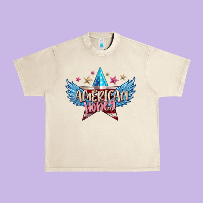 American Honey 4th Of July Urban Heavy Tee Designed By Fadigitalartstudio