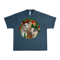 Midnight Navy Baby Goats Christmas Urban Heavy Tee - RanaPortraitStore