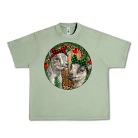 Oil Green Baby Goats Christmas Urban Heavy Tee - RanaPortraitStore