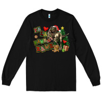 Black Fa La La Trex Christmas Long Sleeve Tee - FaDigitalArtStudio